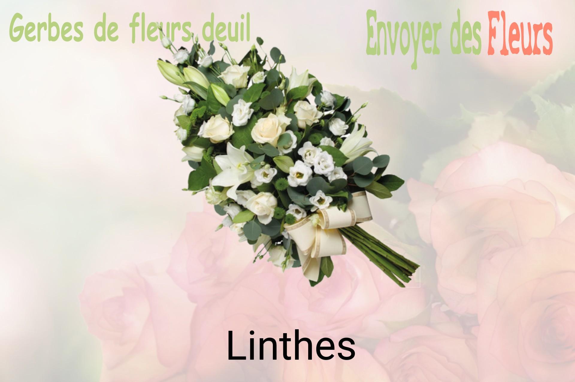 Gerbe de fleurs de deuil livrée à Linthes